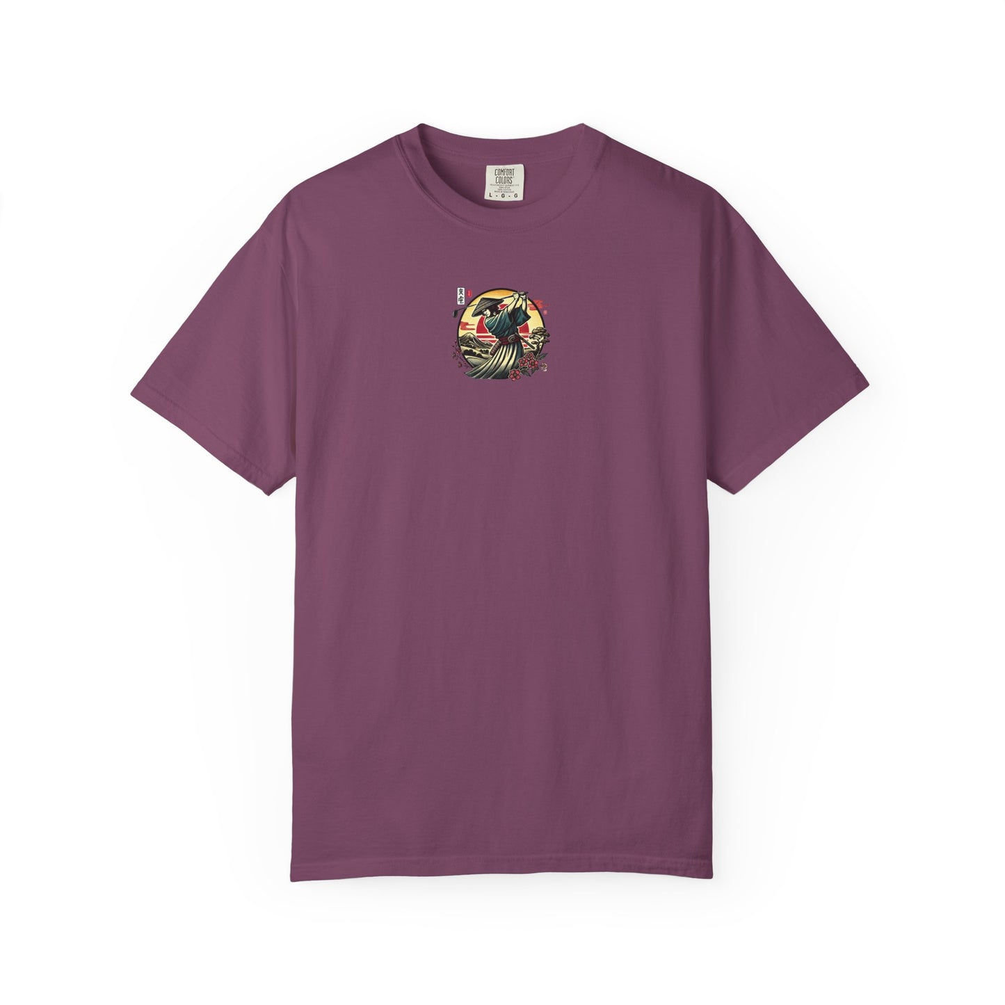 Zen Spot Golf Custom Japanese Warrior Samurai Golfer Sunset Graphic T-Shirt