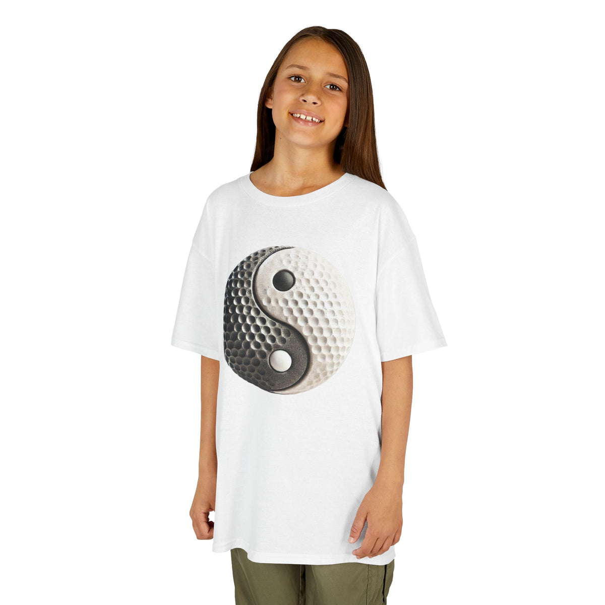 Stone Yin Yang Golf Ball Kids Graphic T-Shirt