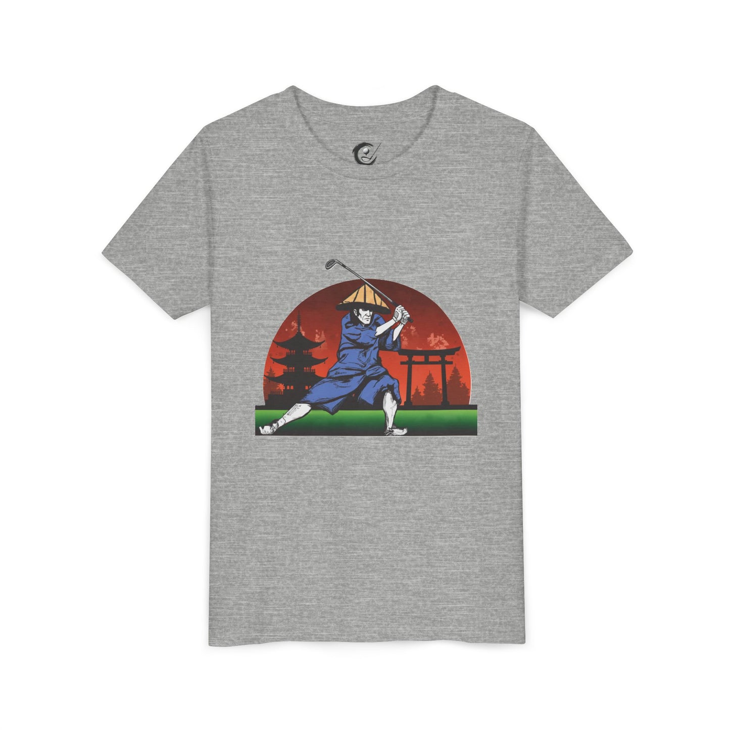 Zen Spot Golf Custom Japanese Samurai Golfer Graphic Kid T-Shirt