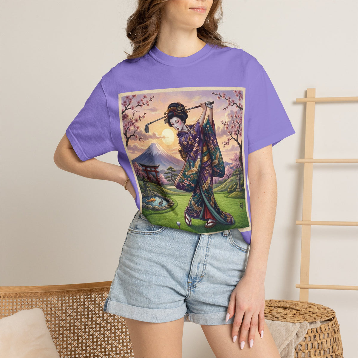 Geisha Golf T-Shirt — Vintage Japanese Garden Tee