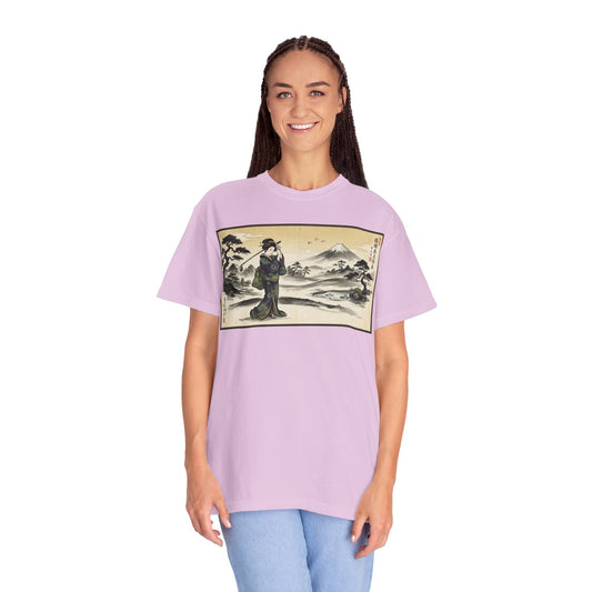 Zen Spot Golf Custom Vintage Geisha Golfer & Mount Fuji Graphic T-Shirt