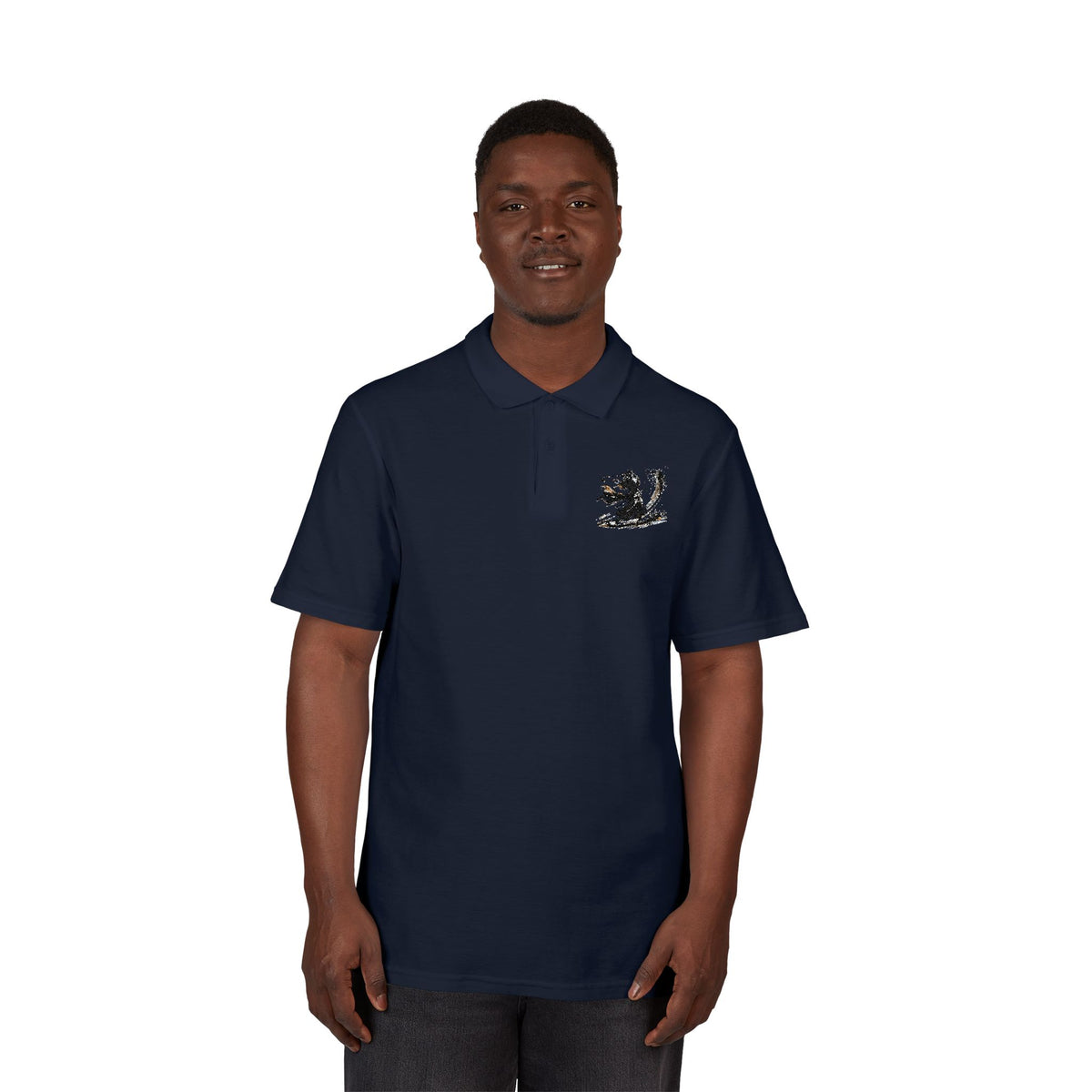 Ink Brush Bunker Blast Samurai Golfer Zanshin Polo