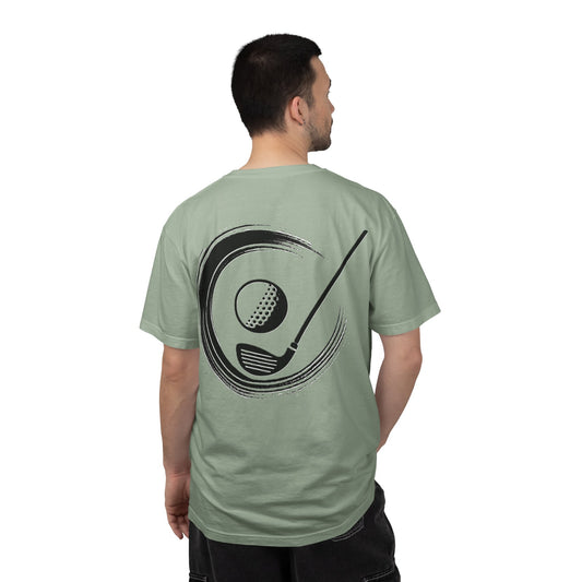 Enso Circle Golf  Stroke Chest and Back Design Graphic T-Shirt