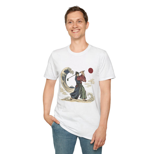 Samurai Golfer T-Shirt — Japanese Wave Golf Graphic