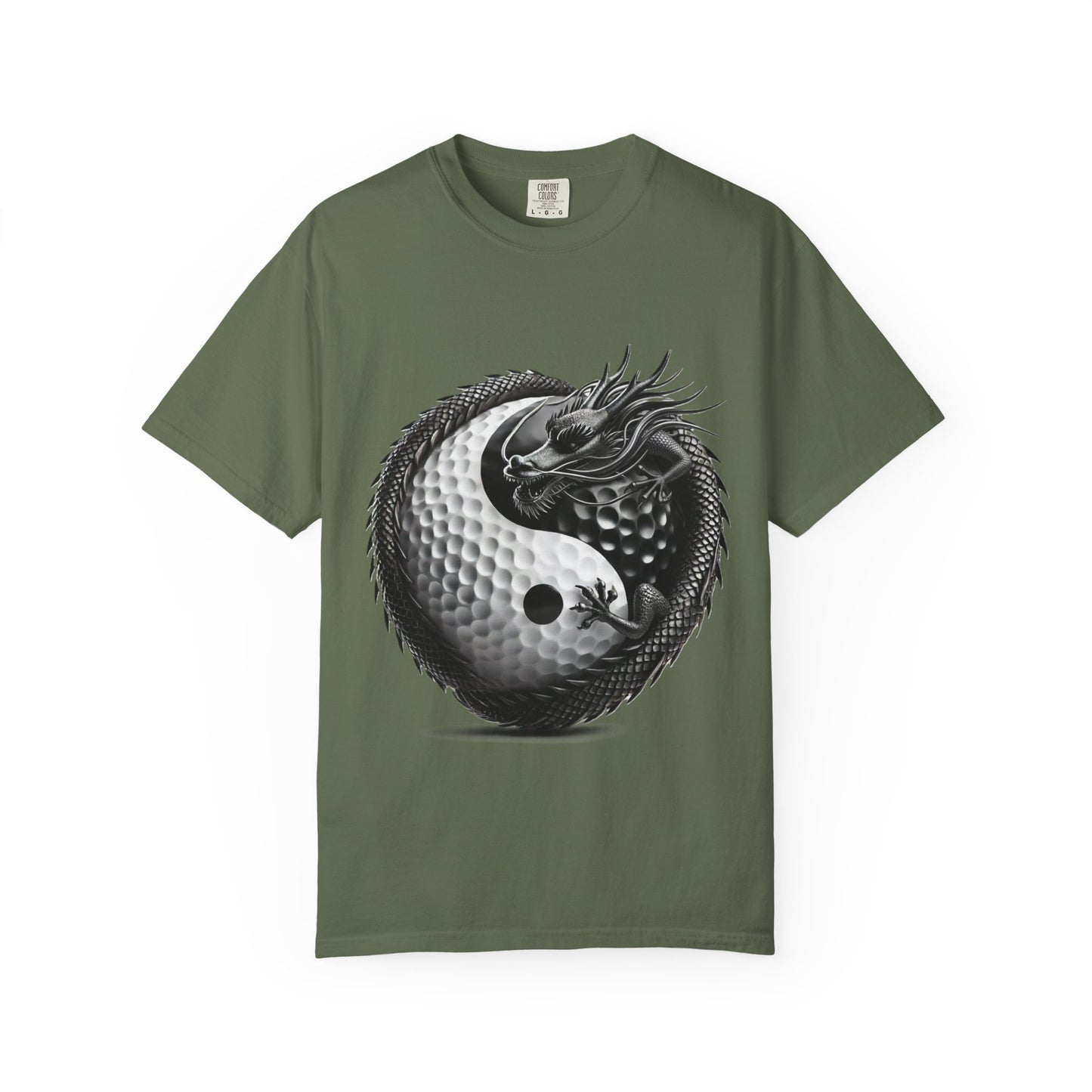Zen Spot Golf Custom Yin Yang Dragon Golf Ball Graphic T-Shirt