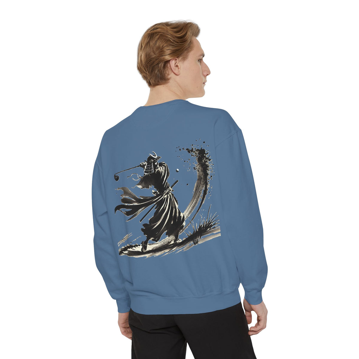 Bunker Blast Samurai Golfer Chest and Back Print Sweatshirt