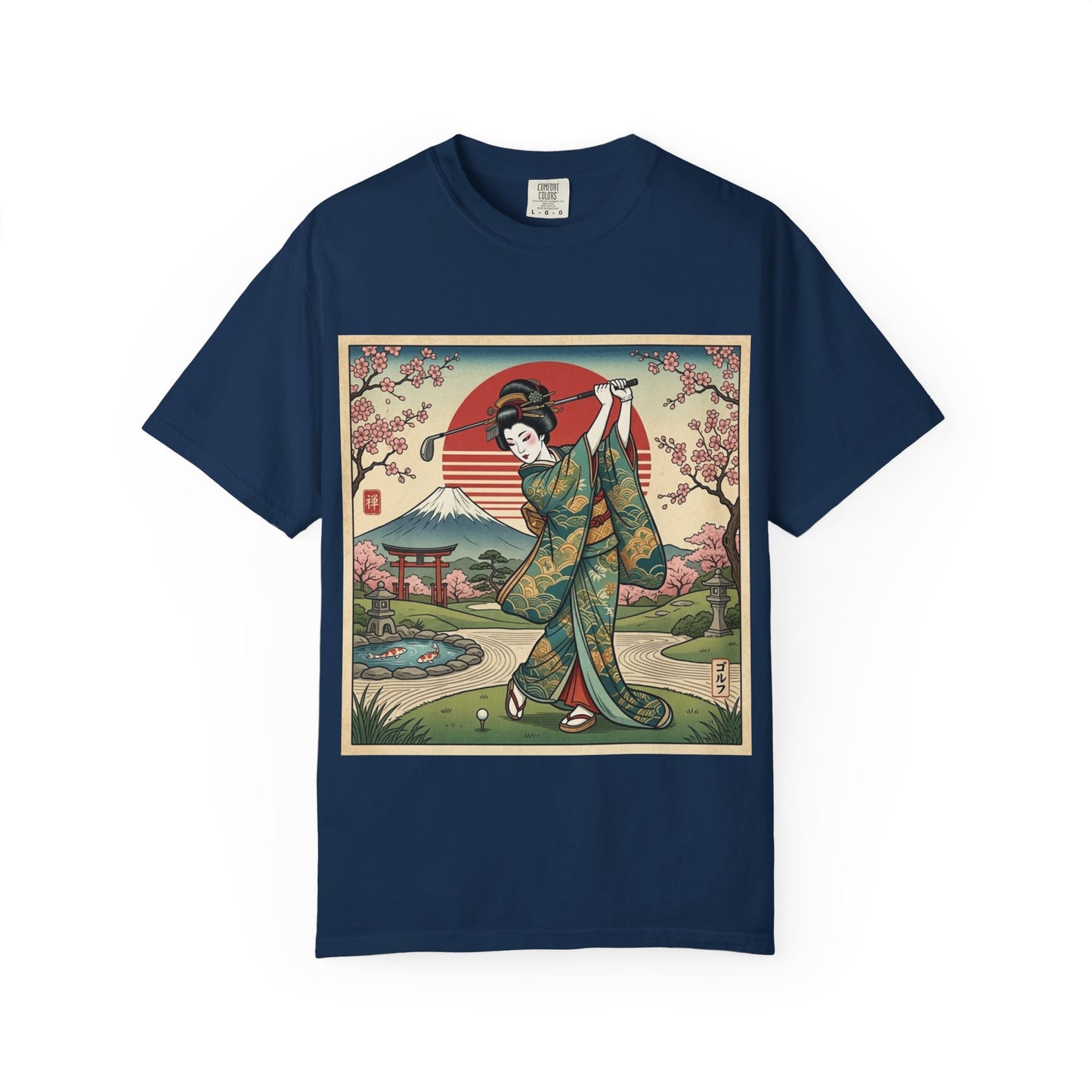 Geisha Sunset T-Shirt — Vintage Japanese Kimono Art Tee
