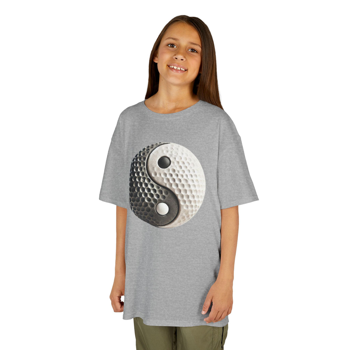 Stone Yin Yang Golf Ball Kids Graphic T-Shirt