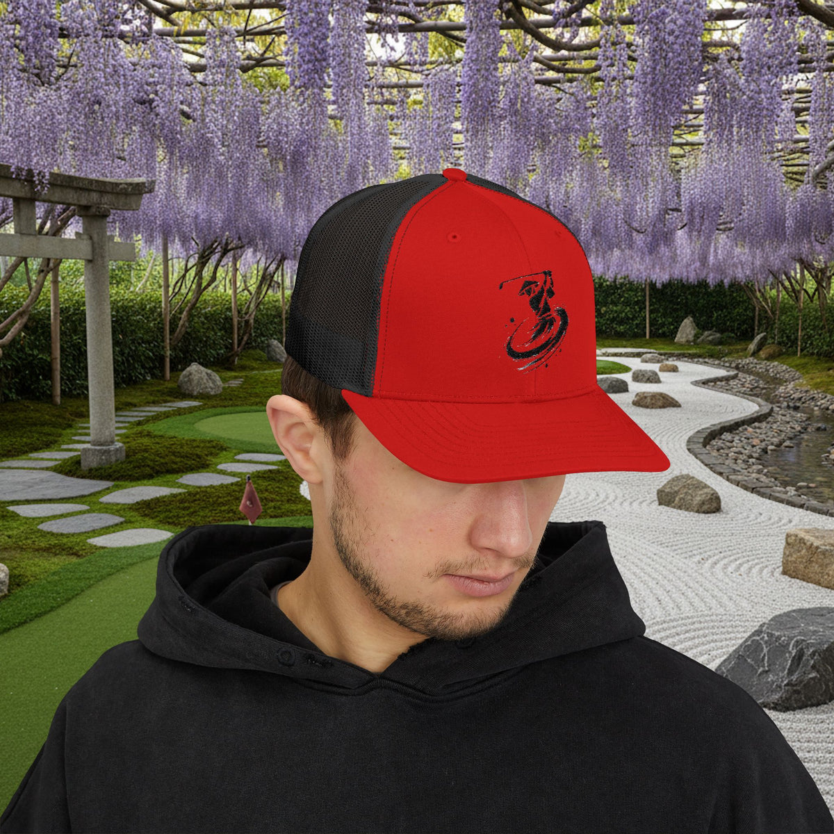 Embroidered Kendo Samurai Golf Swing Trucker Hat