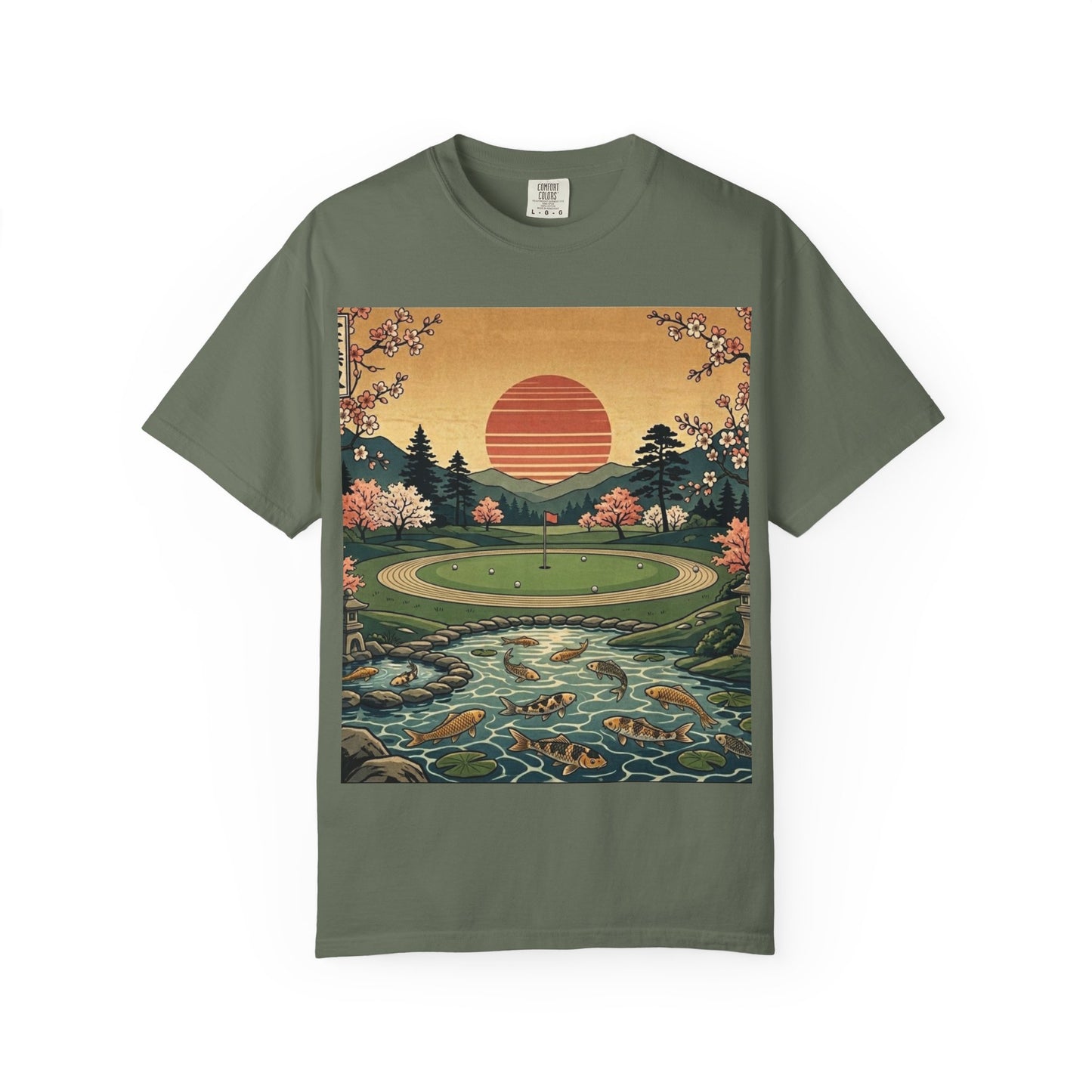 Golf Sunset T-Shirt — Vintage Scenic Course Graphic