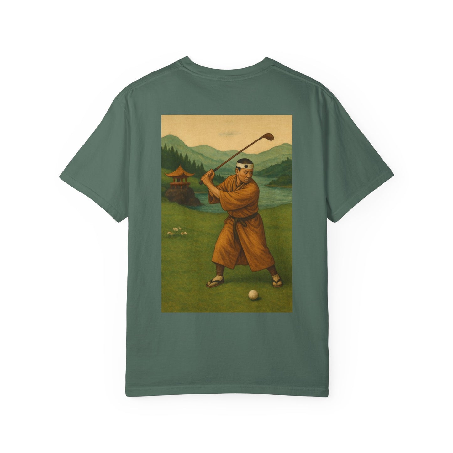 Zen Spot Golf Custom Vintage Monk Golfer Graphic T-Shirt
