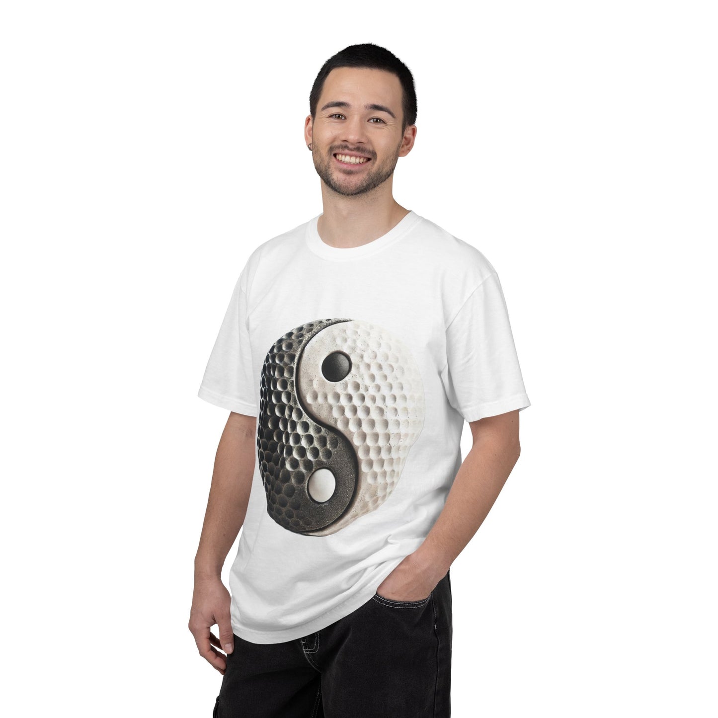 Zen Spot Customized Comfort Colors Yin Yang Golf Ball T-Shirt — Golf Yin-Yang Tee