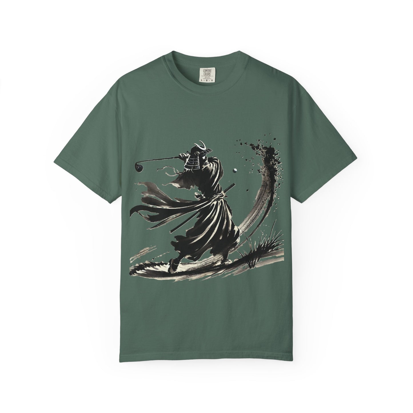 Zen Spot Golf Custom Samurai Golfer Ink Brushstroke T-Shirt
