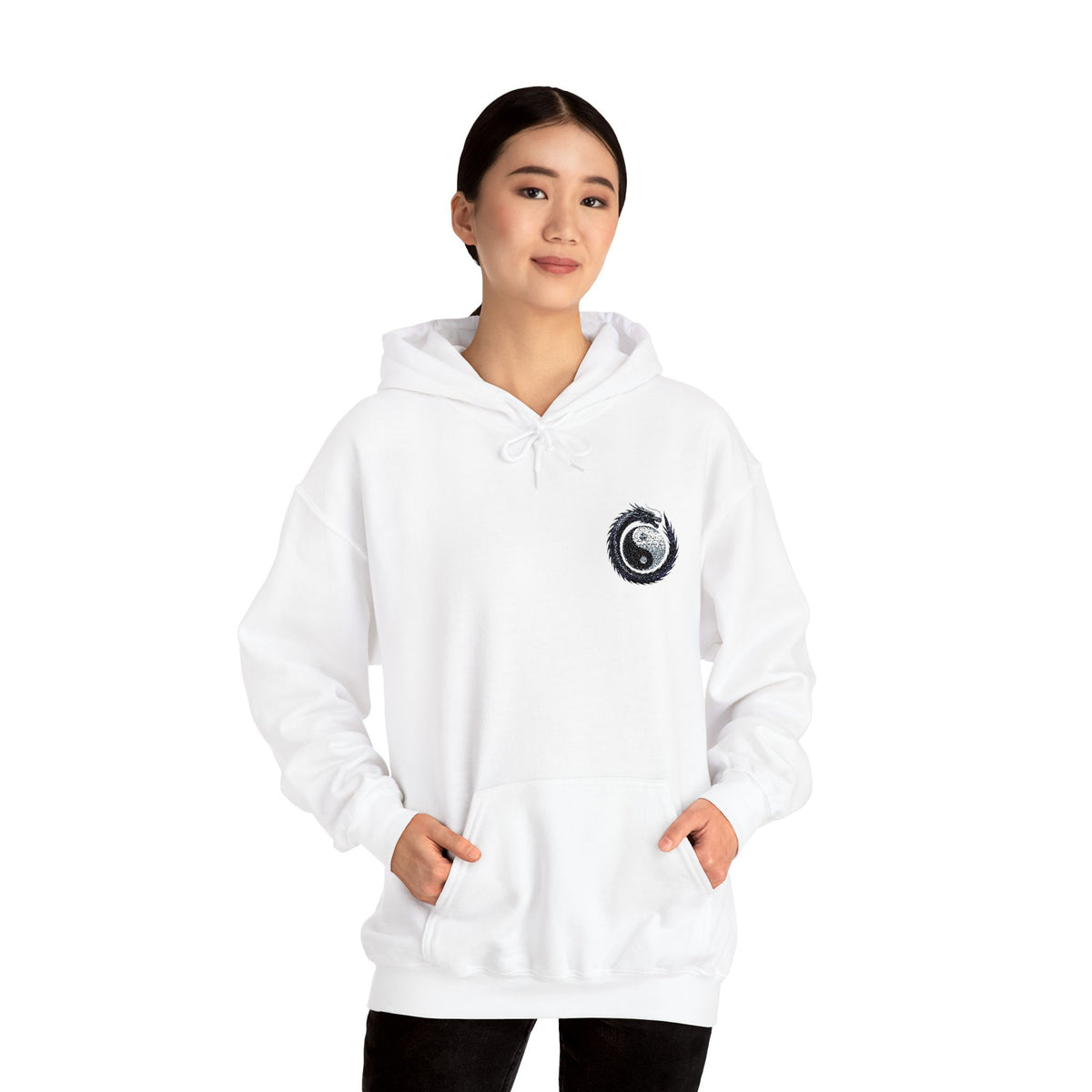 Embroidered Yin Yang Dragon Golf Ball Hoodie