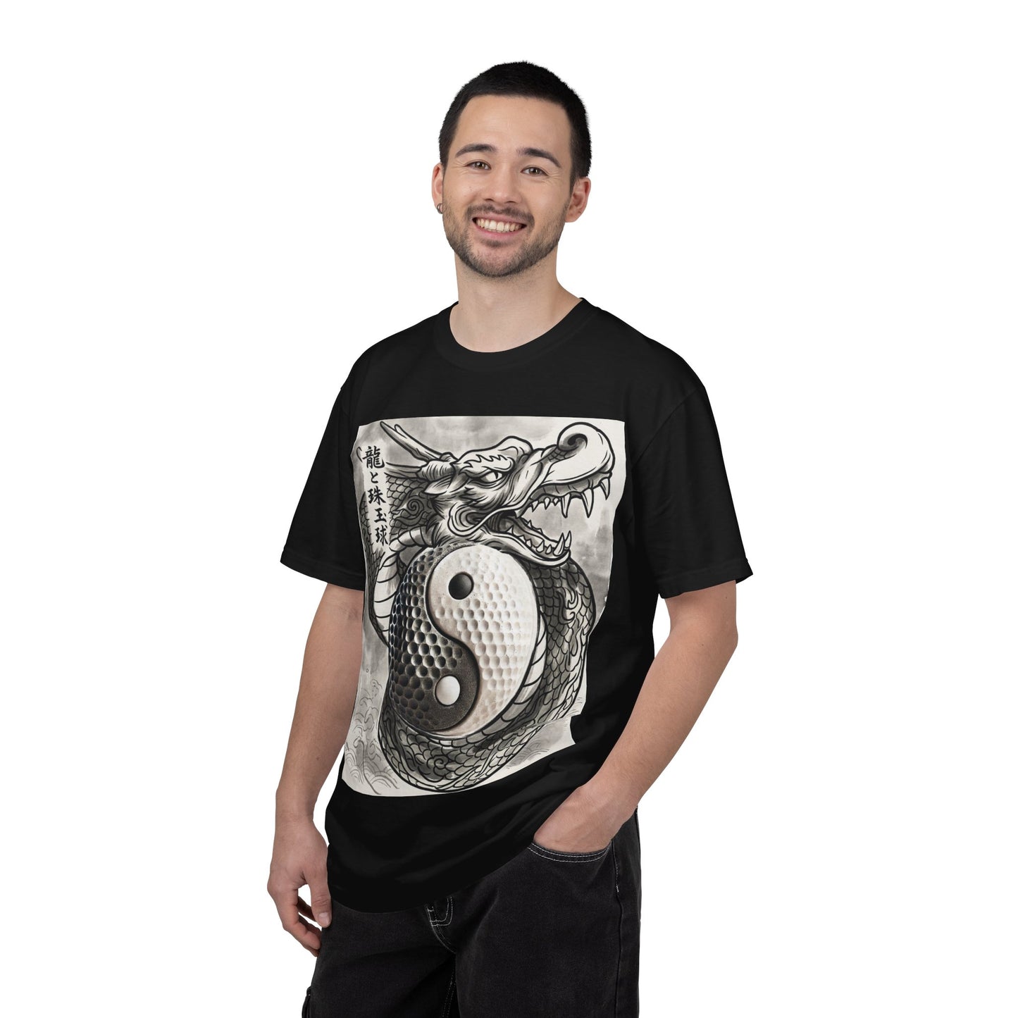 Zen Spot Golf Custom Yin Yang Golf Ball Dragon Graphic T-Shirt