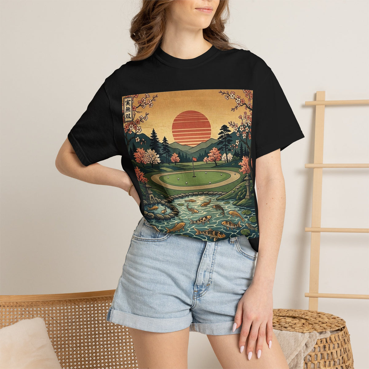Vintage Scenic Golf Course Sunset Graphic T-Shirt
