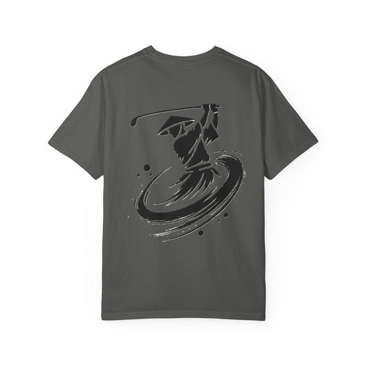 Zen Golf Swing Graphic T‑Shirt — Ink Brush Golfer Design