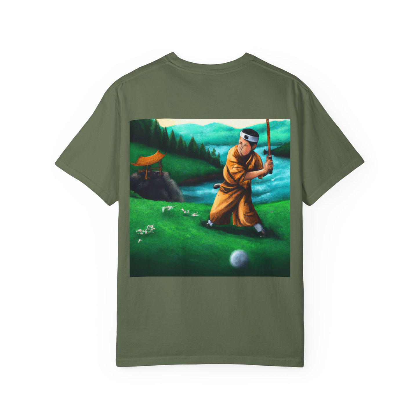 Golf Monk T-Shirt — Zen Golfer Scenic Back Print