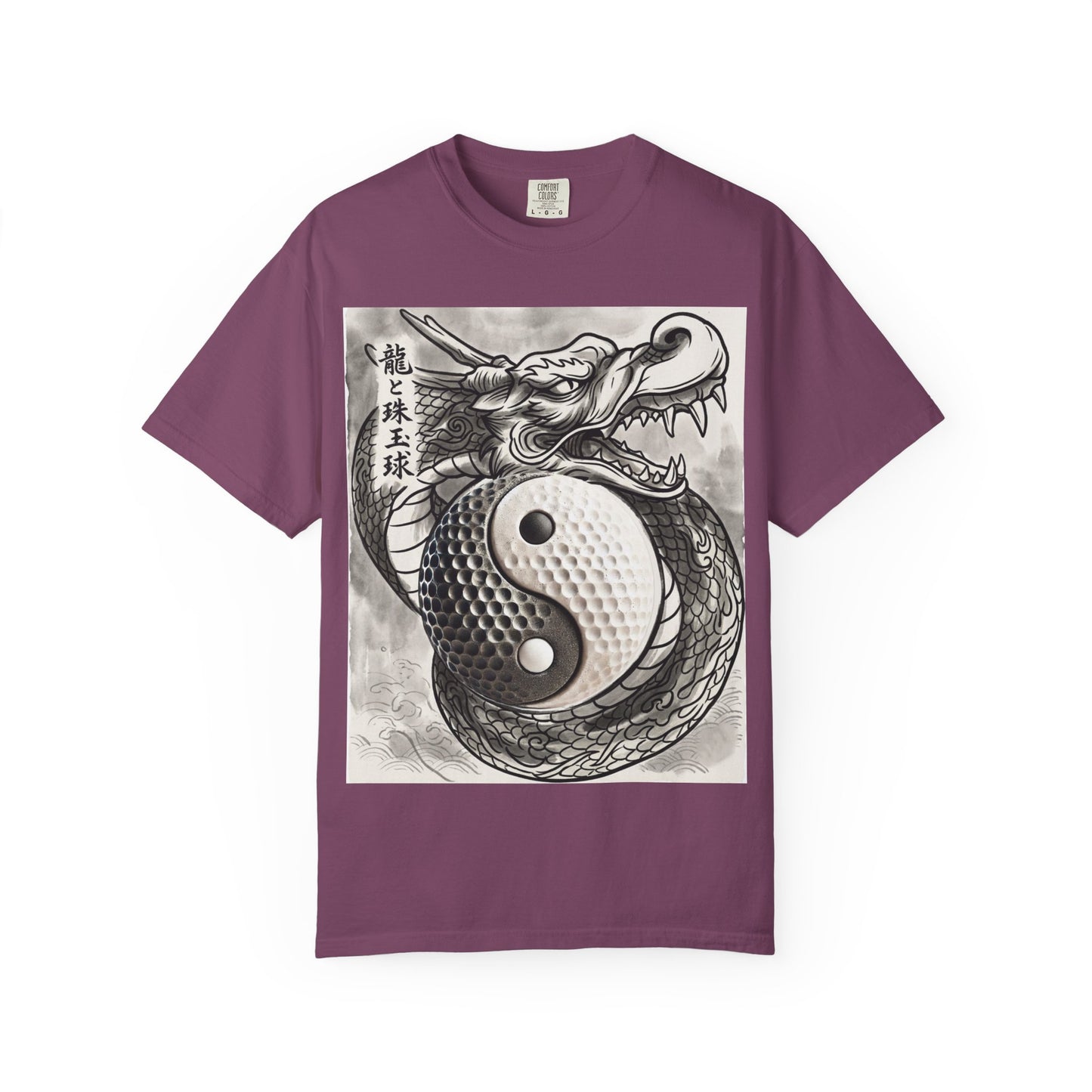 Zen Spot Golf Custom Yin Yang Golf Ball Dragon Graphic T-Shirt
