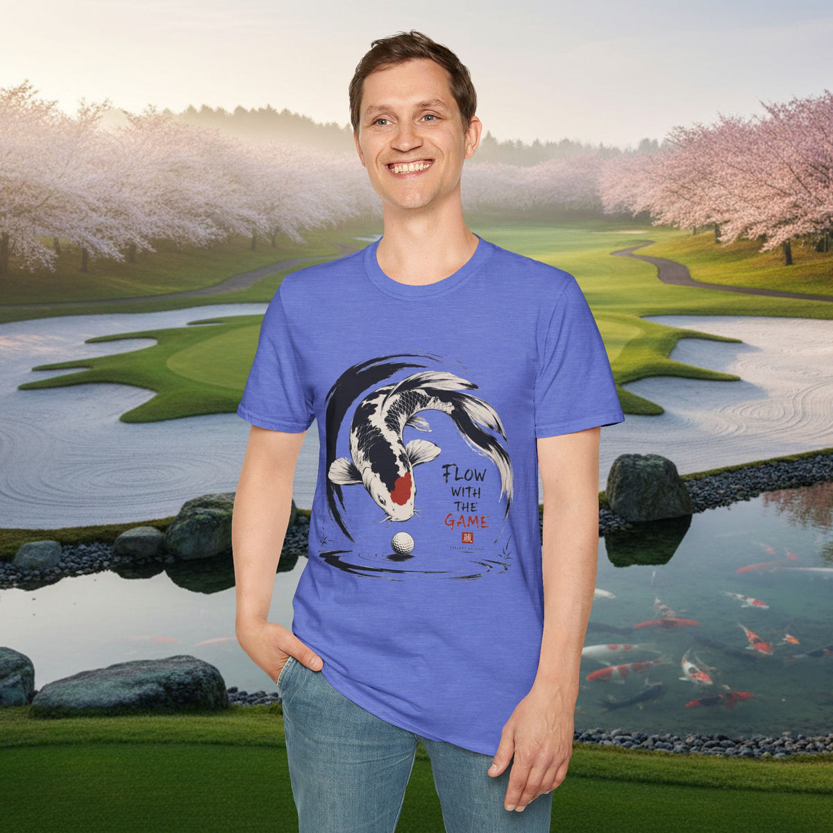 Koi Flow T-Shirt — "Flow with the Game" Zen Fish Graphic Tee