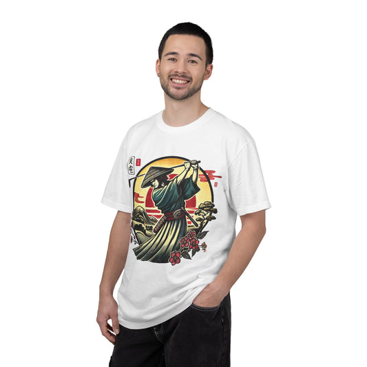Samurai Sunset T-Shirt — Japanese Warrior Golf Graphic Tee