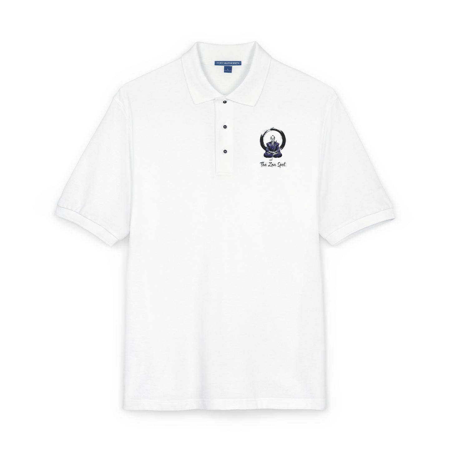 Zen Spot Golf Custom Port Authority Zen Samurai Golfer Enso Circle illustration "The Zen Spot" logo T-Shirt