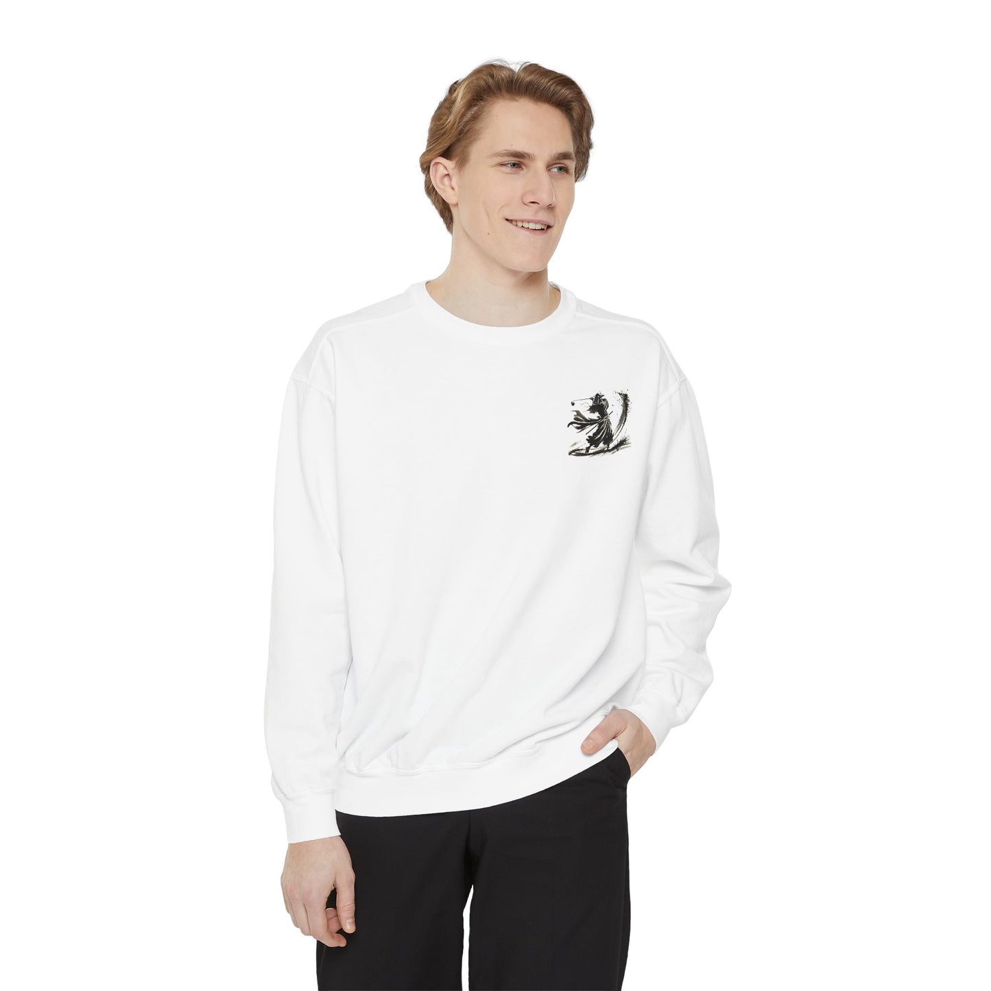 Samurai Golf Sweatshirt — Ink Brush Warrior Back Art