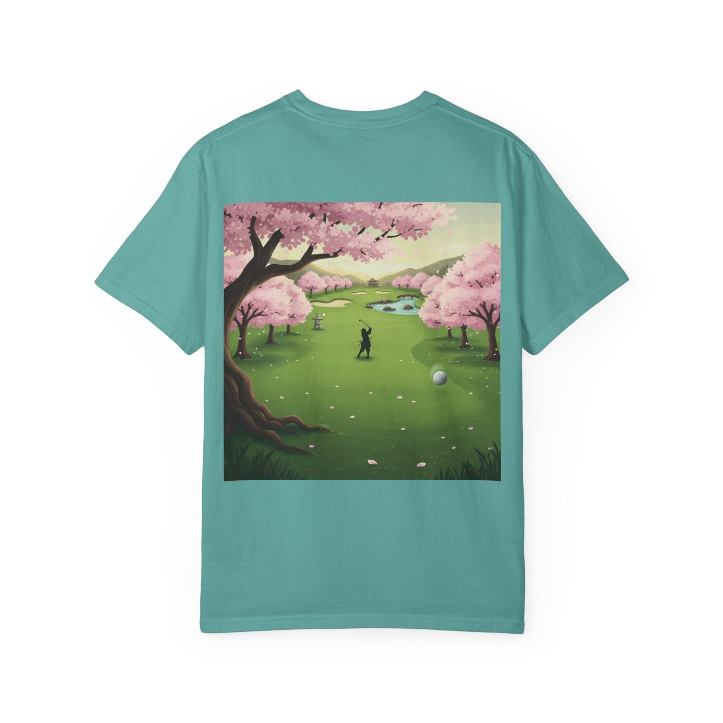 Zen Spot Golf Custom Golf Course Cherry Blossom Graphic T-Shirt