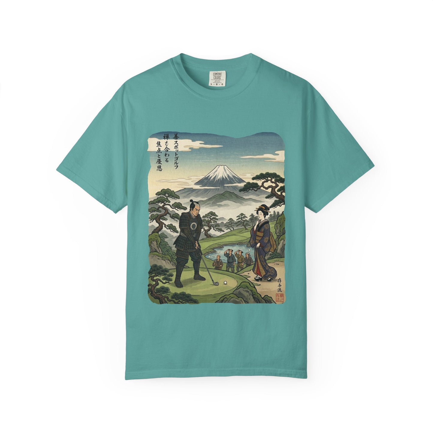 Zen Spot Golf Custom Vintage Mount Fuji Golfing Graphic T-Shirt