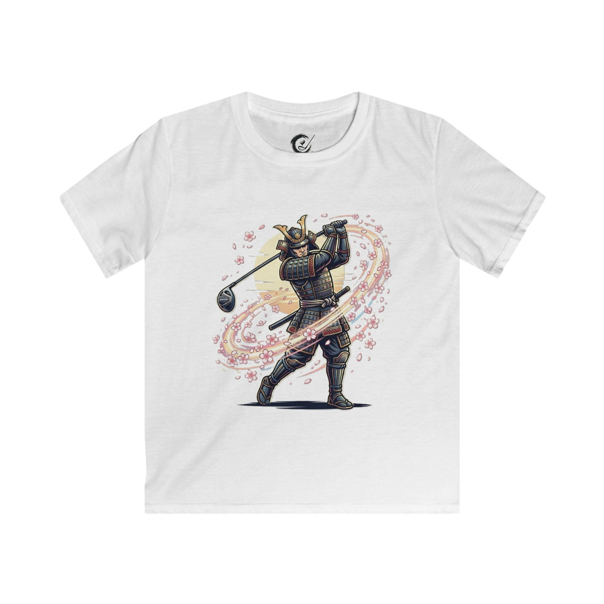 Samurai Golfer Blossom Swing Kids Graphic T‑Shirt