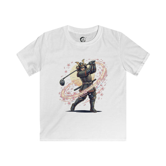 Samurai Golfer Blossom Swing Kids Graphic T‑Shirt