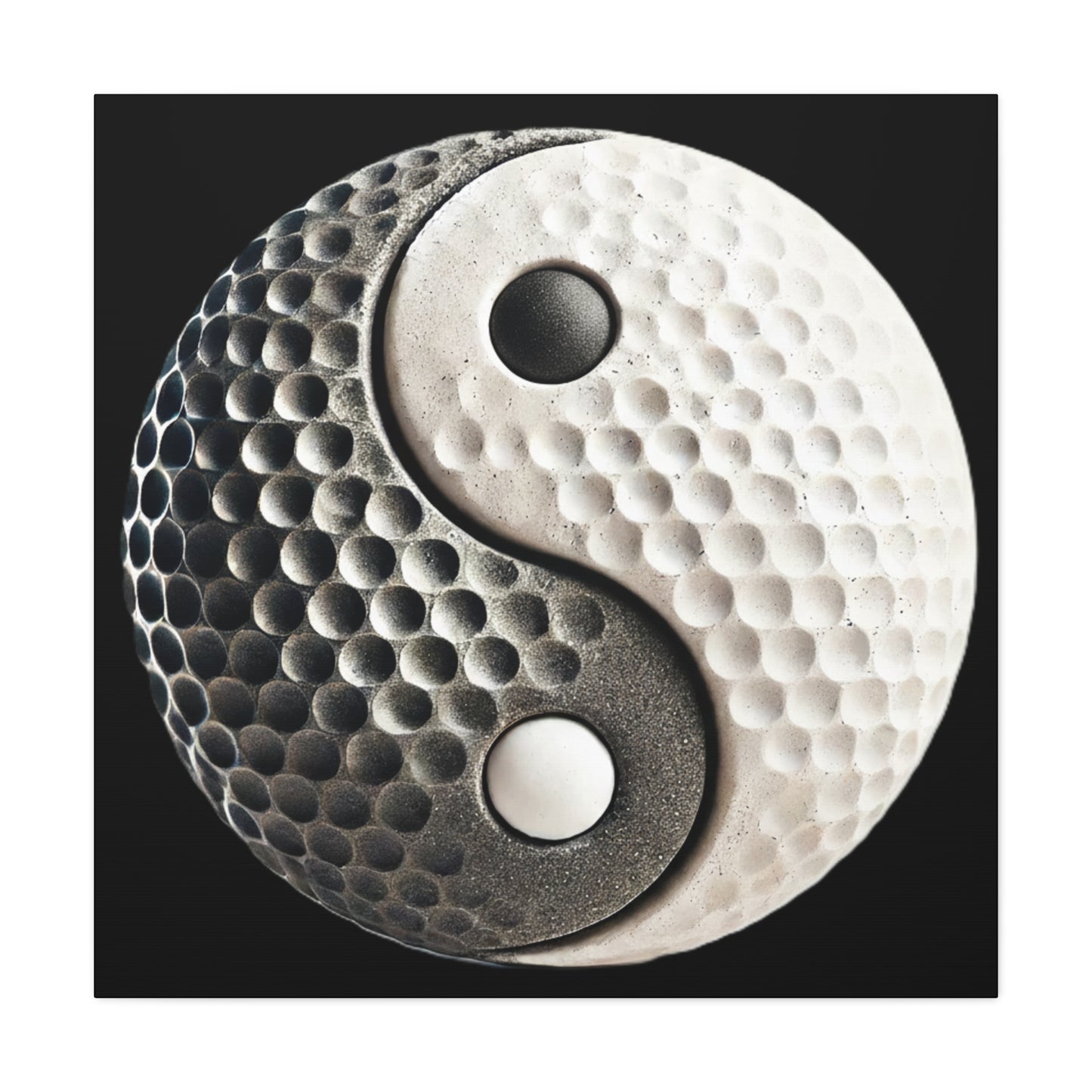 Golf Yin Yang Canvas Wall Art — Stretched Matte Golf Ball Design