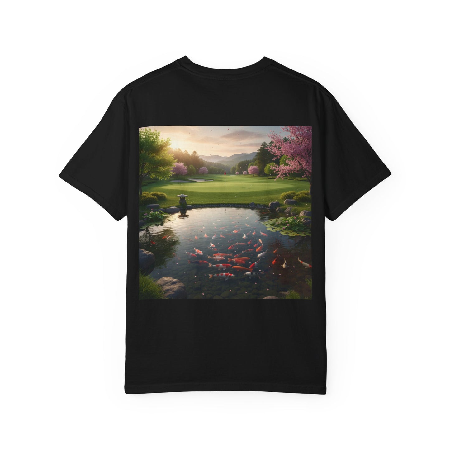 Zen Spot — Koi Pond Sunset Graphic Tee (Back Print)