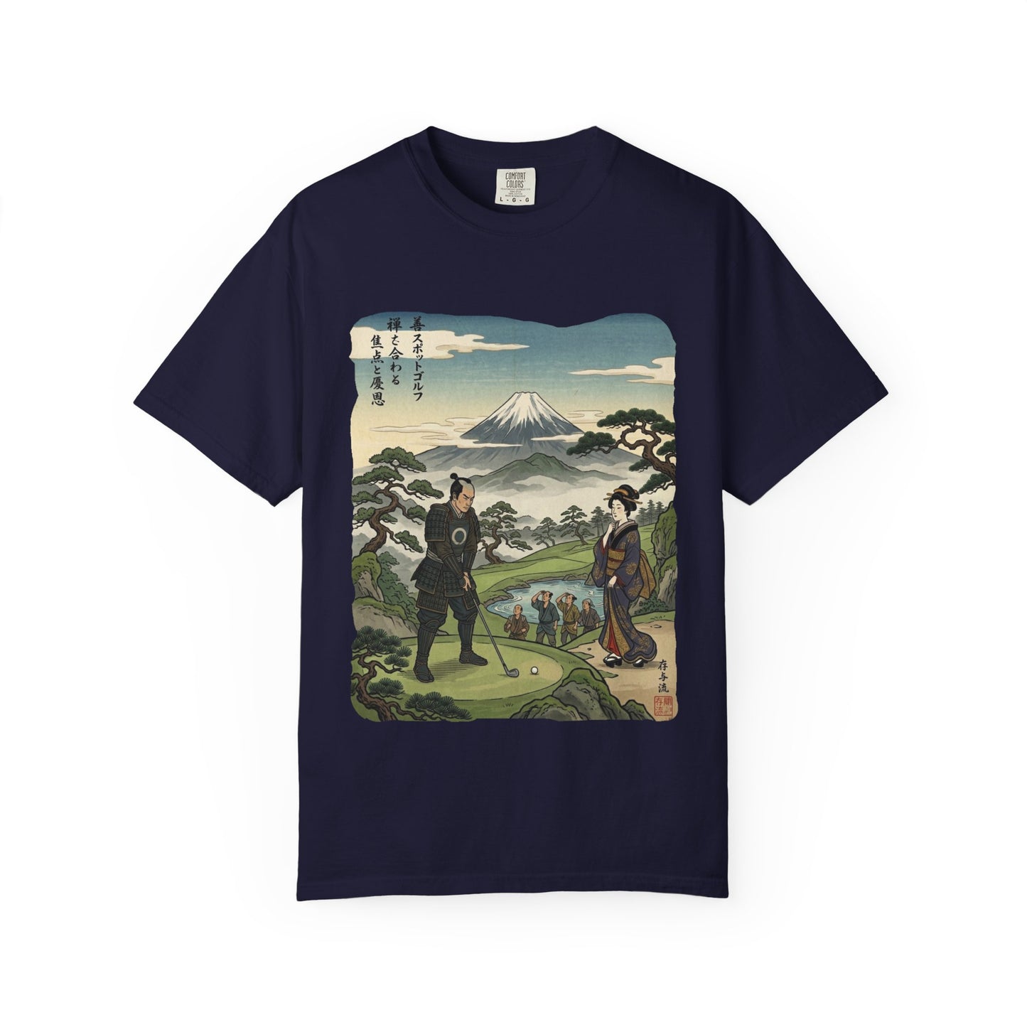 Zen Spot Golf Custom Vintage Mount Fuji Golfing Graphic T-Shirt