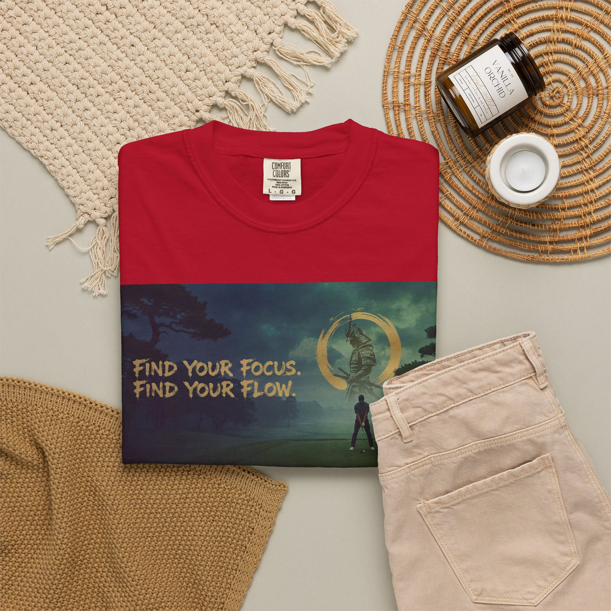 Find Your Focus Motivational Golf Course Graphic T-Shirt