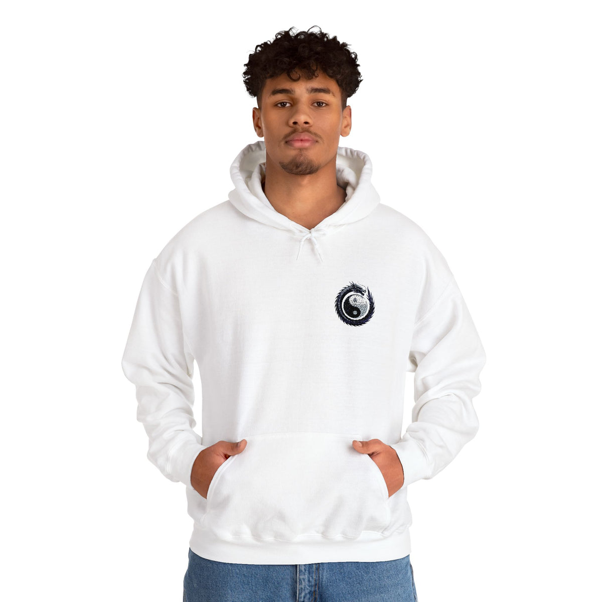 Embroidered Yin Yang Dragon Golf Ball Hoodie