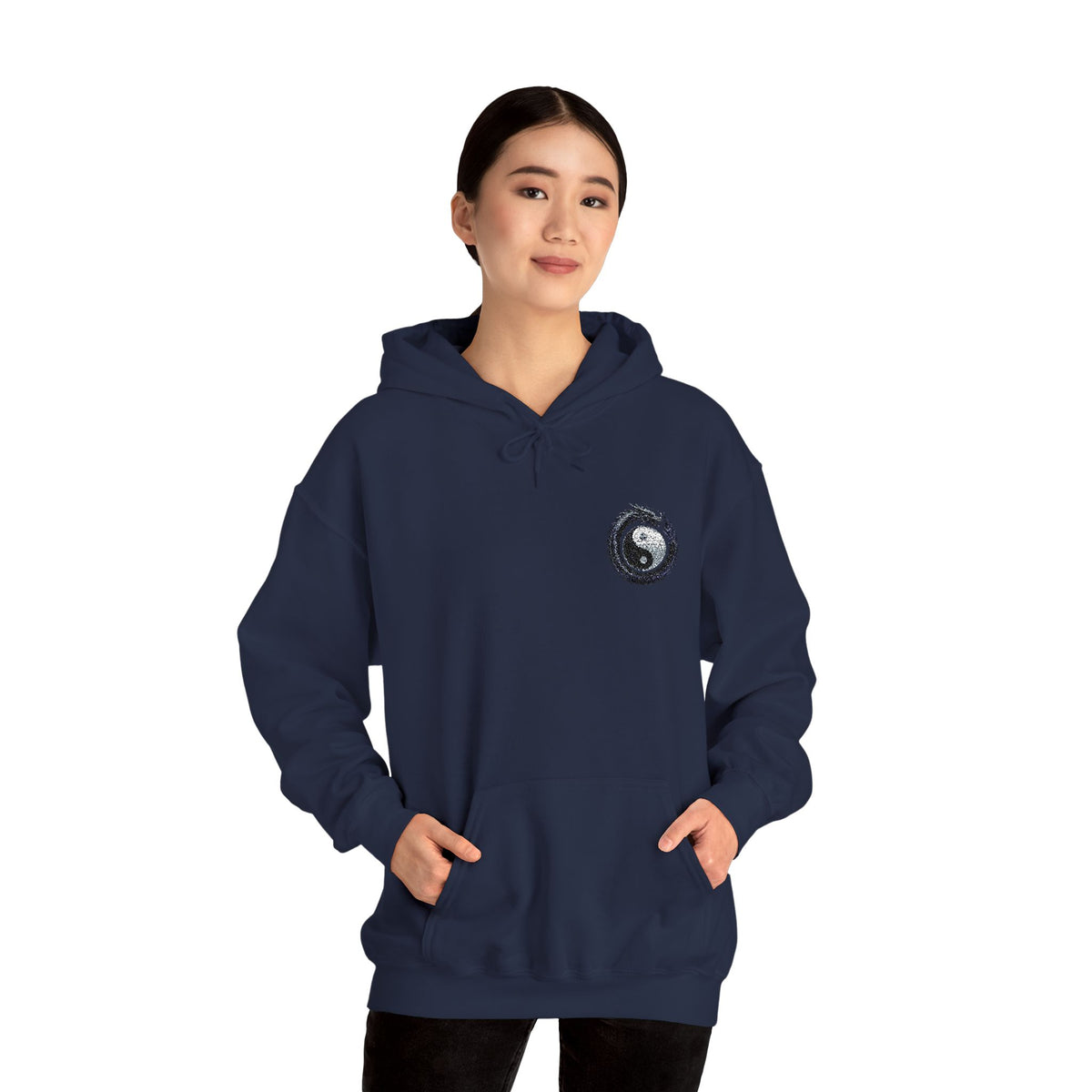 Embroidered Yin Yang Dragon Golf Ball Hoodie