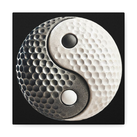 Golf Yin Yang Canvas Wall Art — Stretched Matte Golf Ball Design