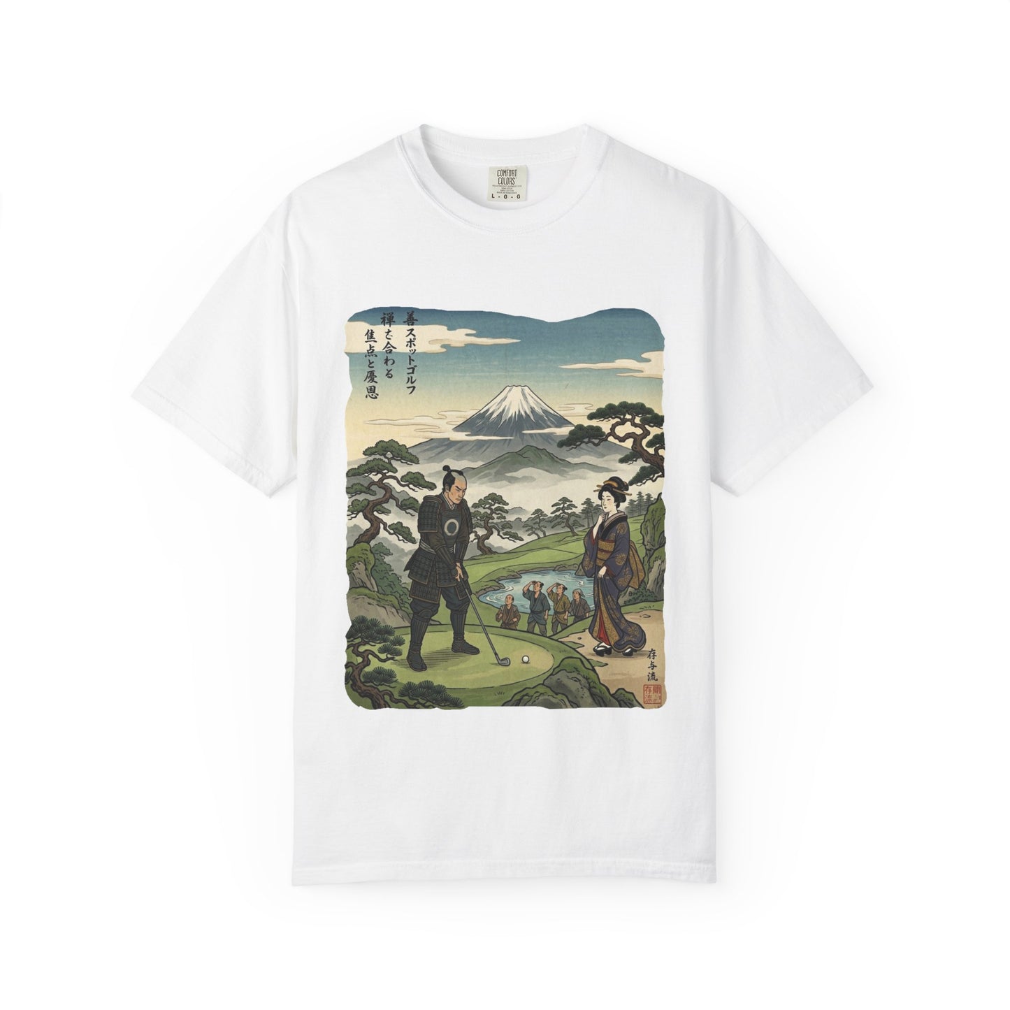 Zen Spot Golf Custom Vintage Mount Fuji Golfing Graphic T-Shirt