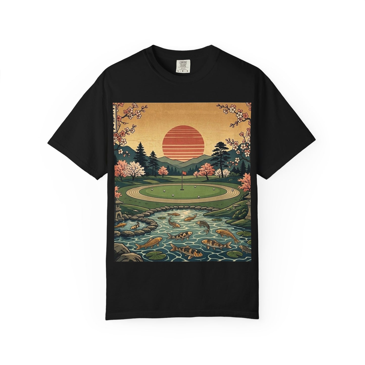 Golf Sunset T-Shirt — Vintage Scenic Course Graphic