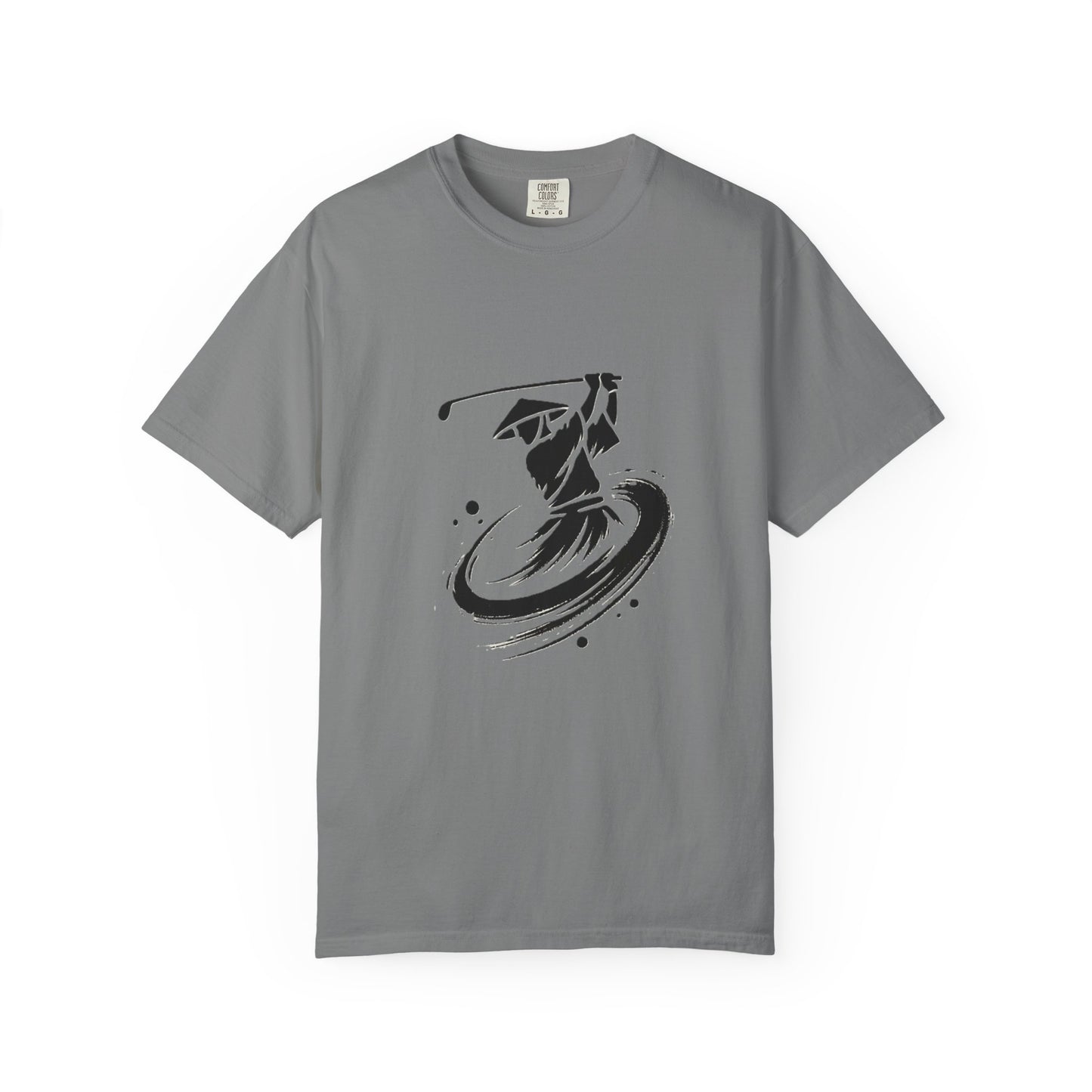Zen Spot Golf Custom Ink Brush Zen Golfer Swing Graphic T‑Shirt