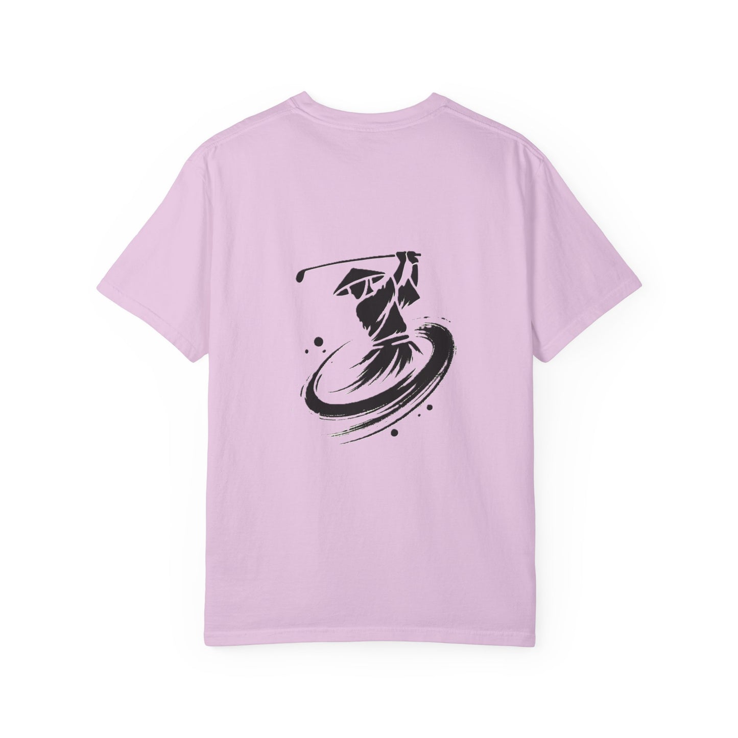 Zen Spot Golf Custom Ink Brush Golfer Swing Graphic T‑Shirt