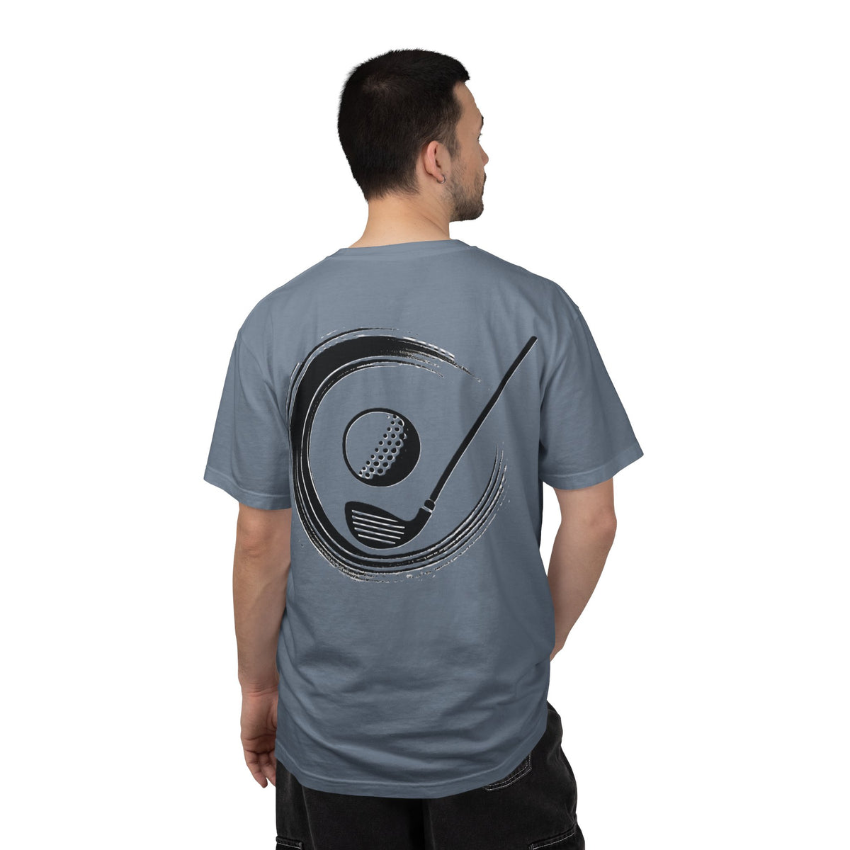 Enso Circle Golf  Stroke Chest and Back Design Graphic T-Shirt