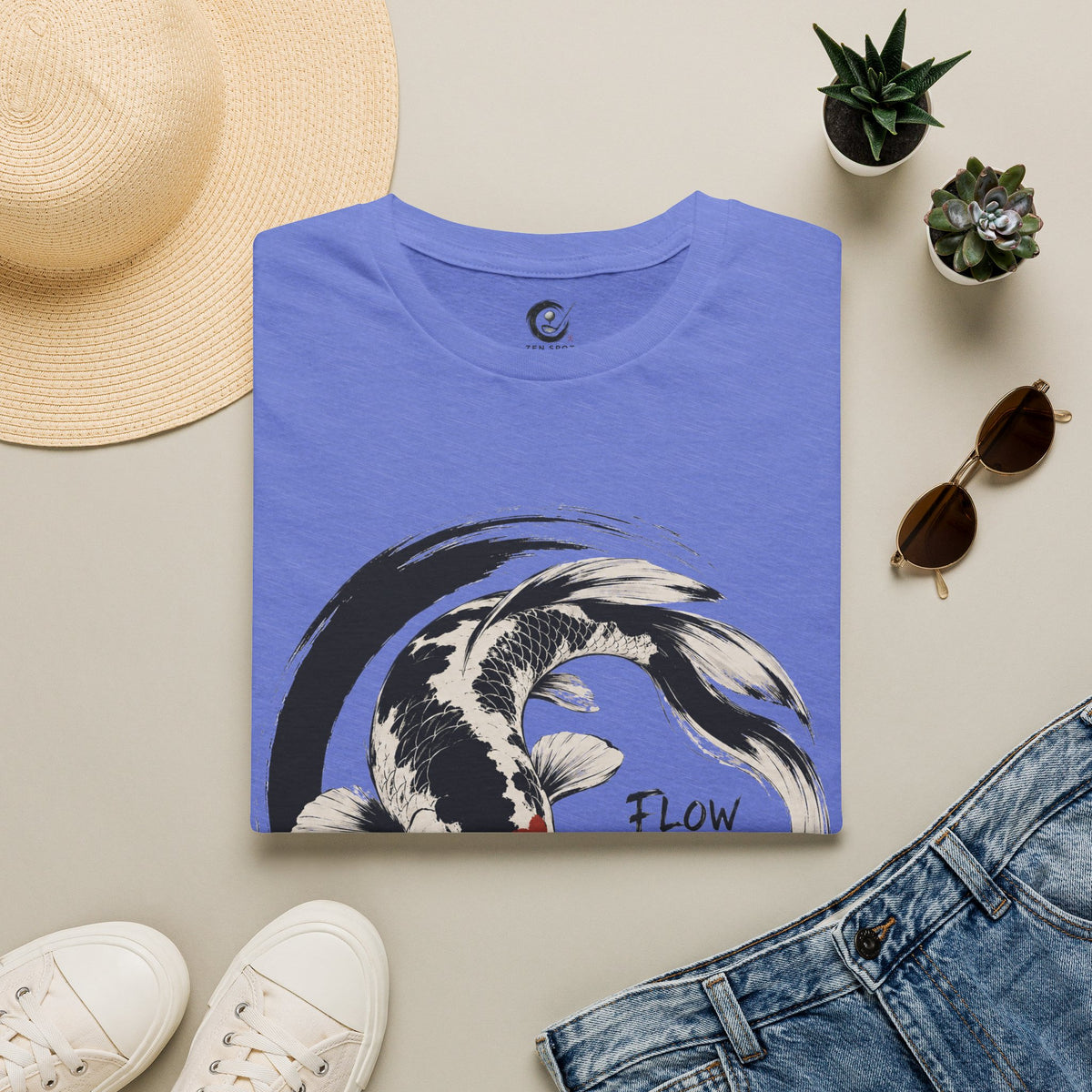 Koi Flow T-Shirt — "Flow with the Game" Zen Fish Graphic Tee
