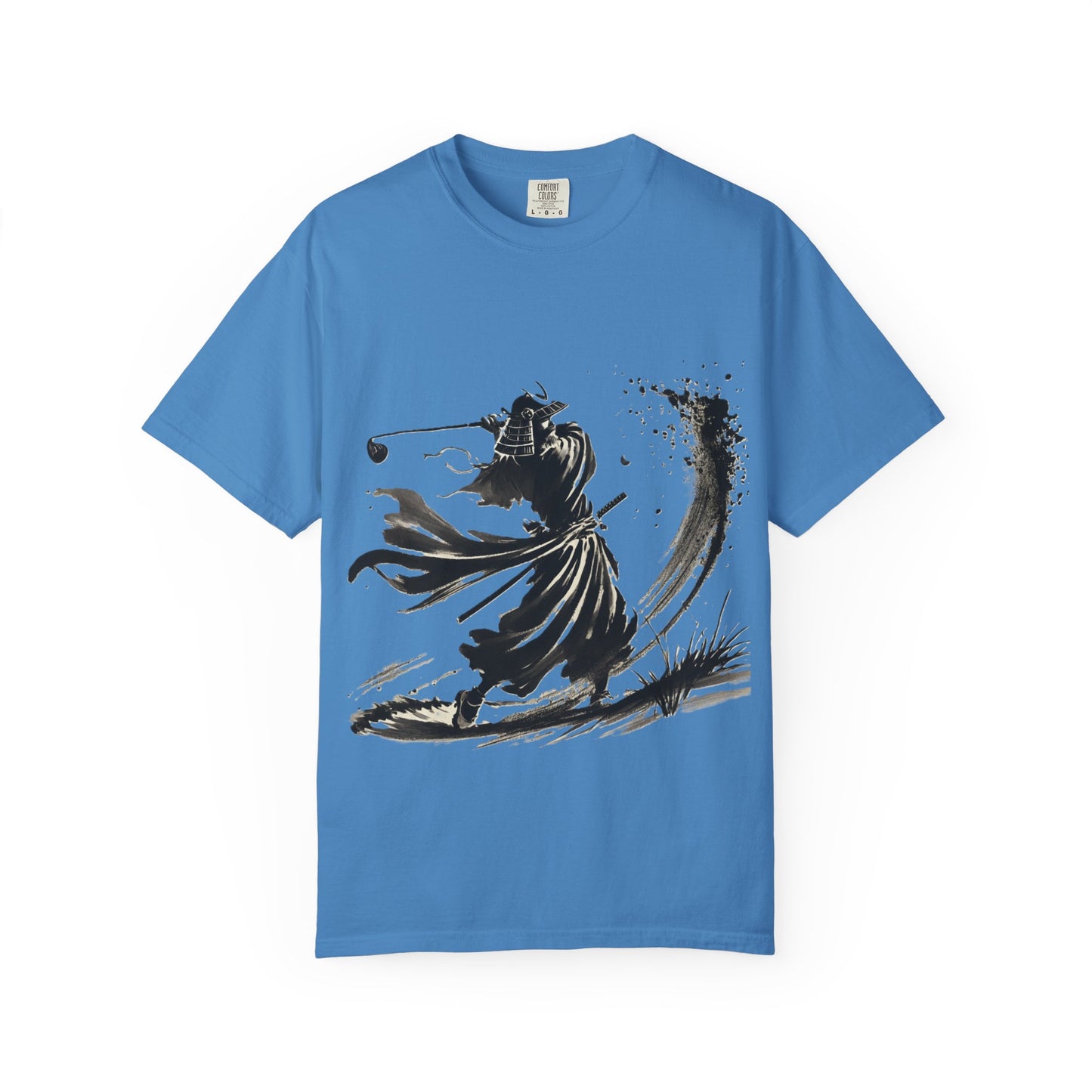 Samurai Golfer Ink Brushstroke T-Shirt