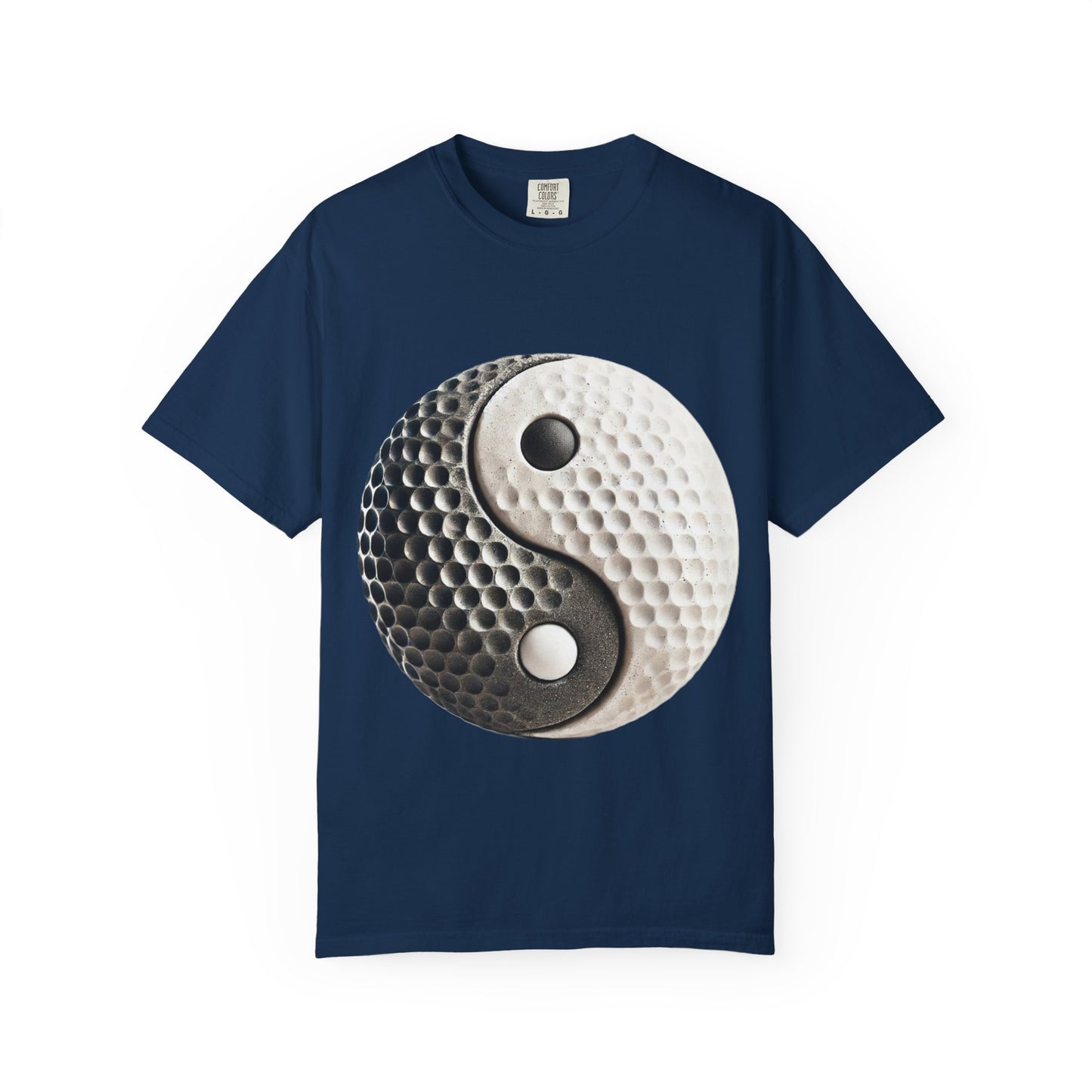 Zen Spot Customized Comfort Colors Yin Yang Golf Ball T-Shirt — Golf Yin-Yang Tee