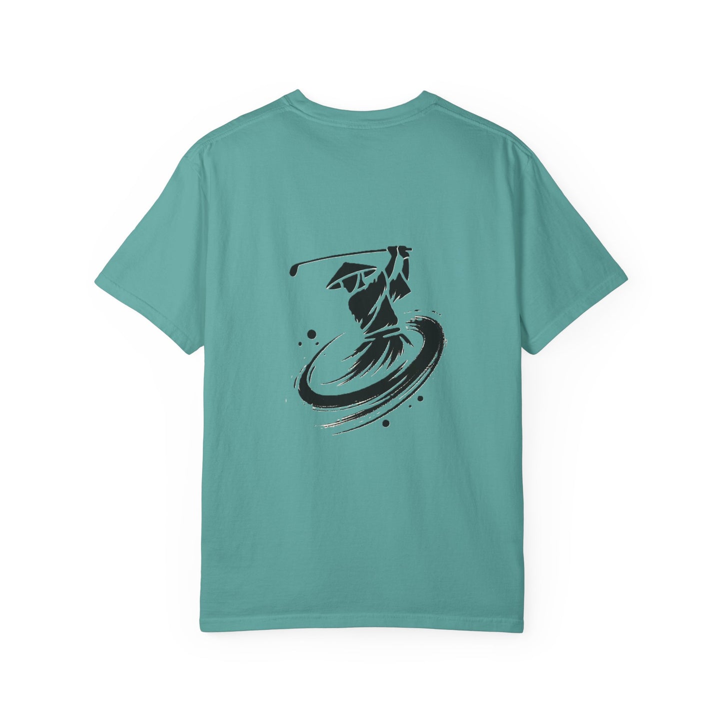Zen Spot Golf Custom Ink Brush Golfer Swing Graphic T‑Shirt