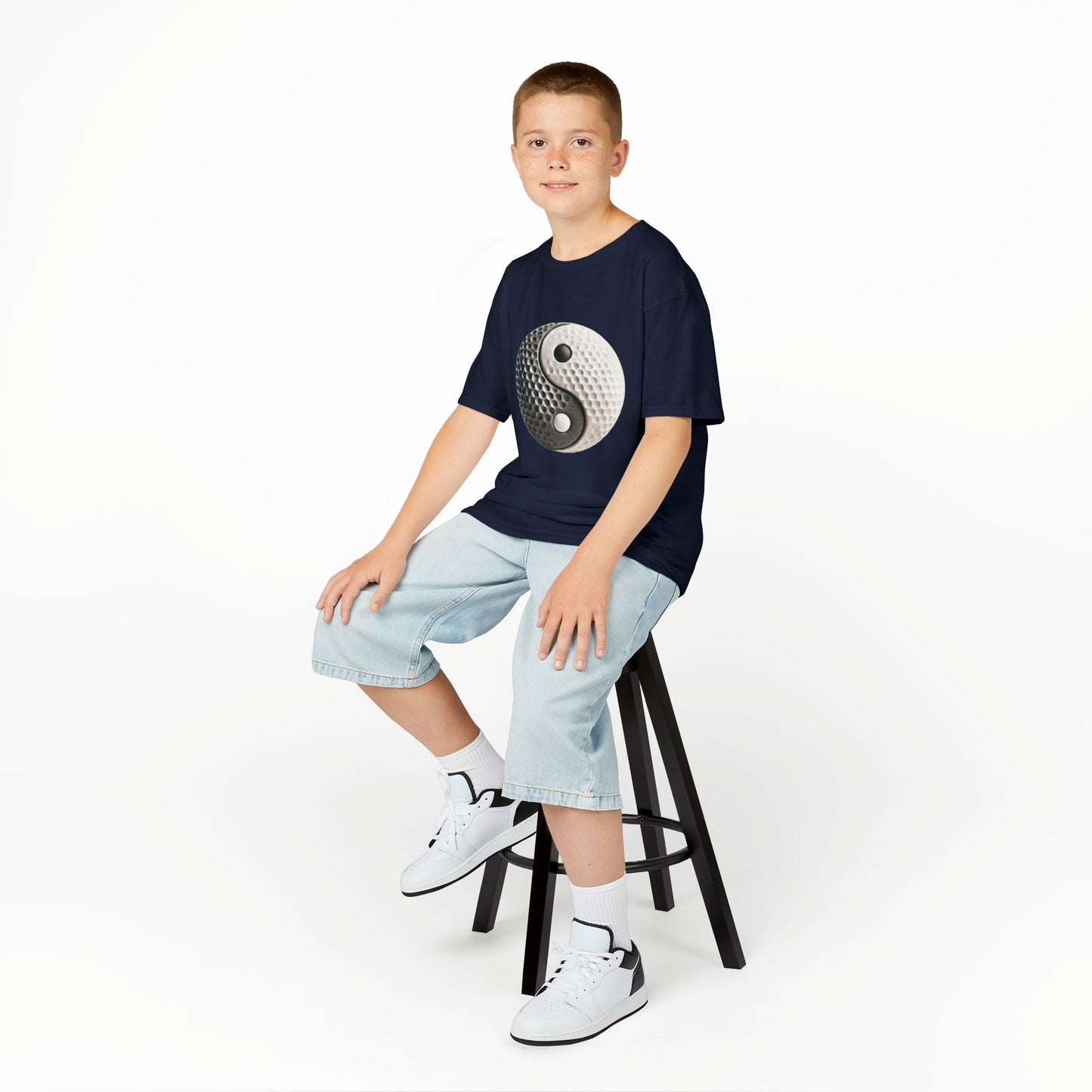Zen Spot Golf Custom Stone Yin Yang Golf Ball Graphic T-Shirt