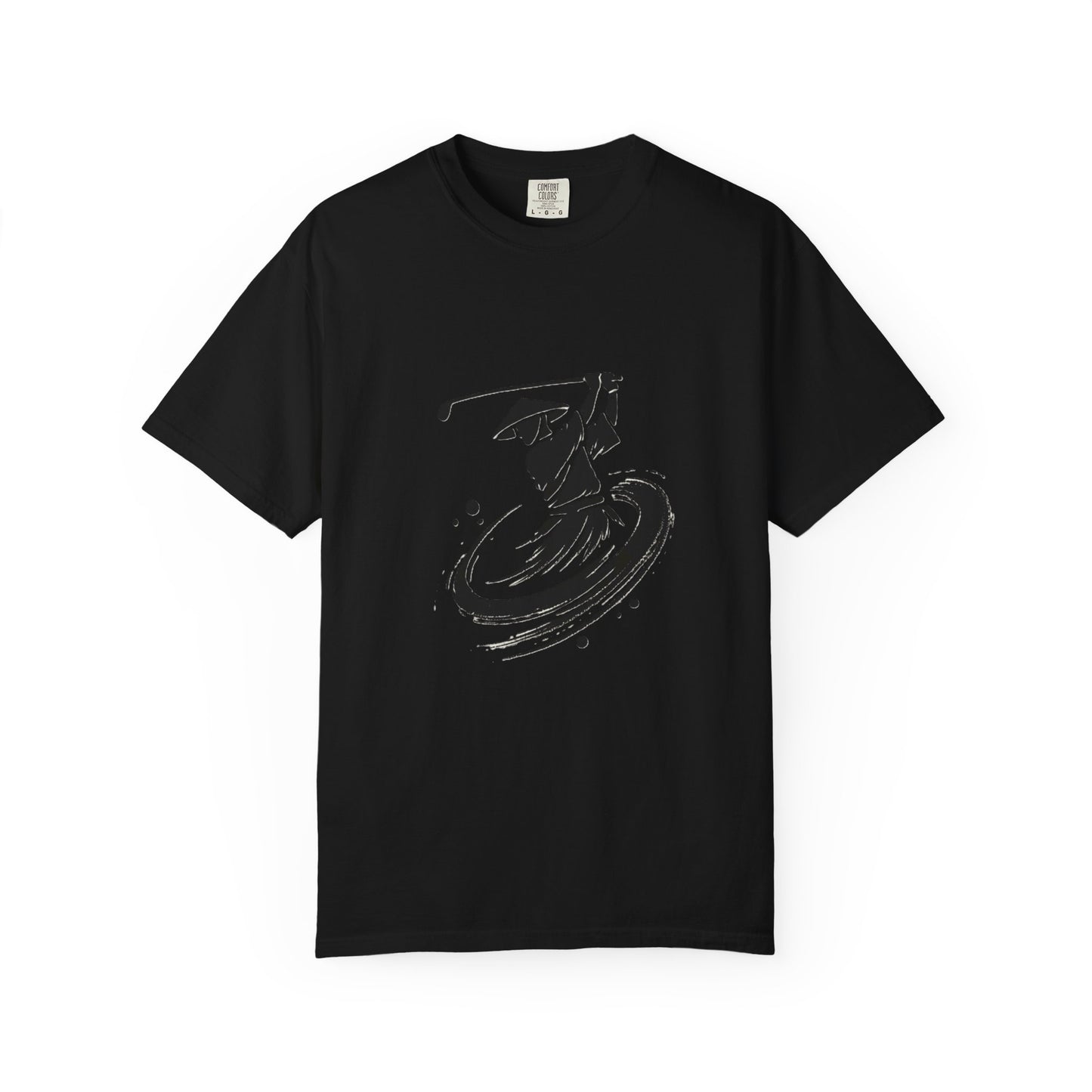 Zen Spot Golf Custom Ink Brush Zen Golfer Swing Graphic T‑Shirt