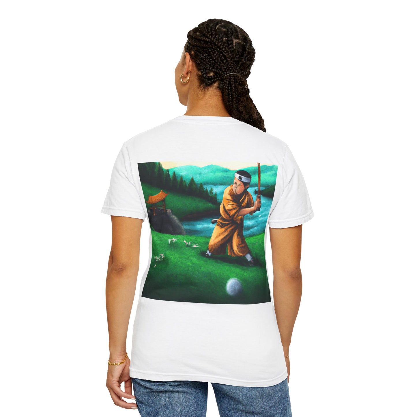 Golf Monk T-Shirt — Zen Golfer Scenic Back Print